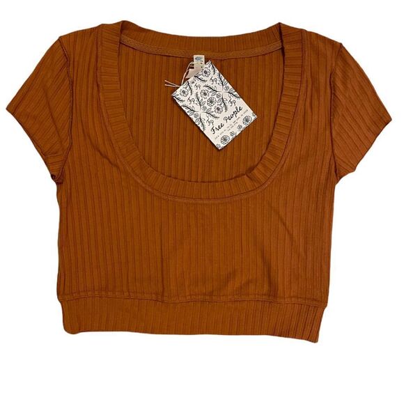 Free People Blissed Out Baby Rib T-Shirt size XS NWT - Picture 1 of 5